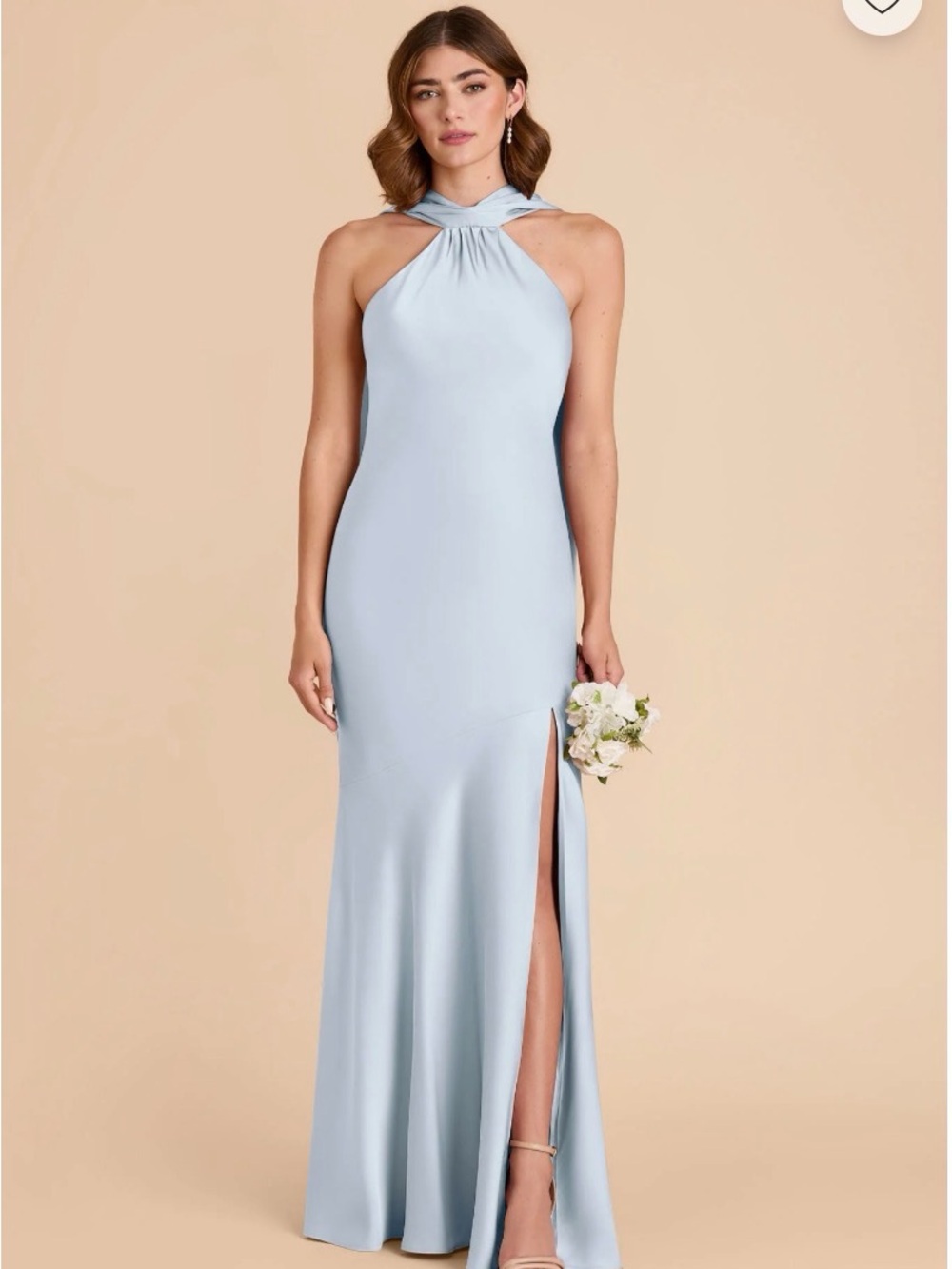 Birdy Grey Light Blue Halter Maxi Dress
